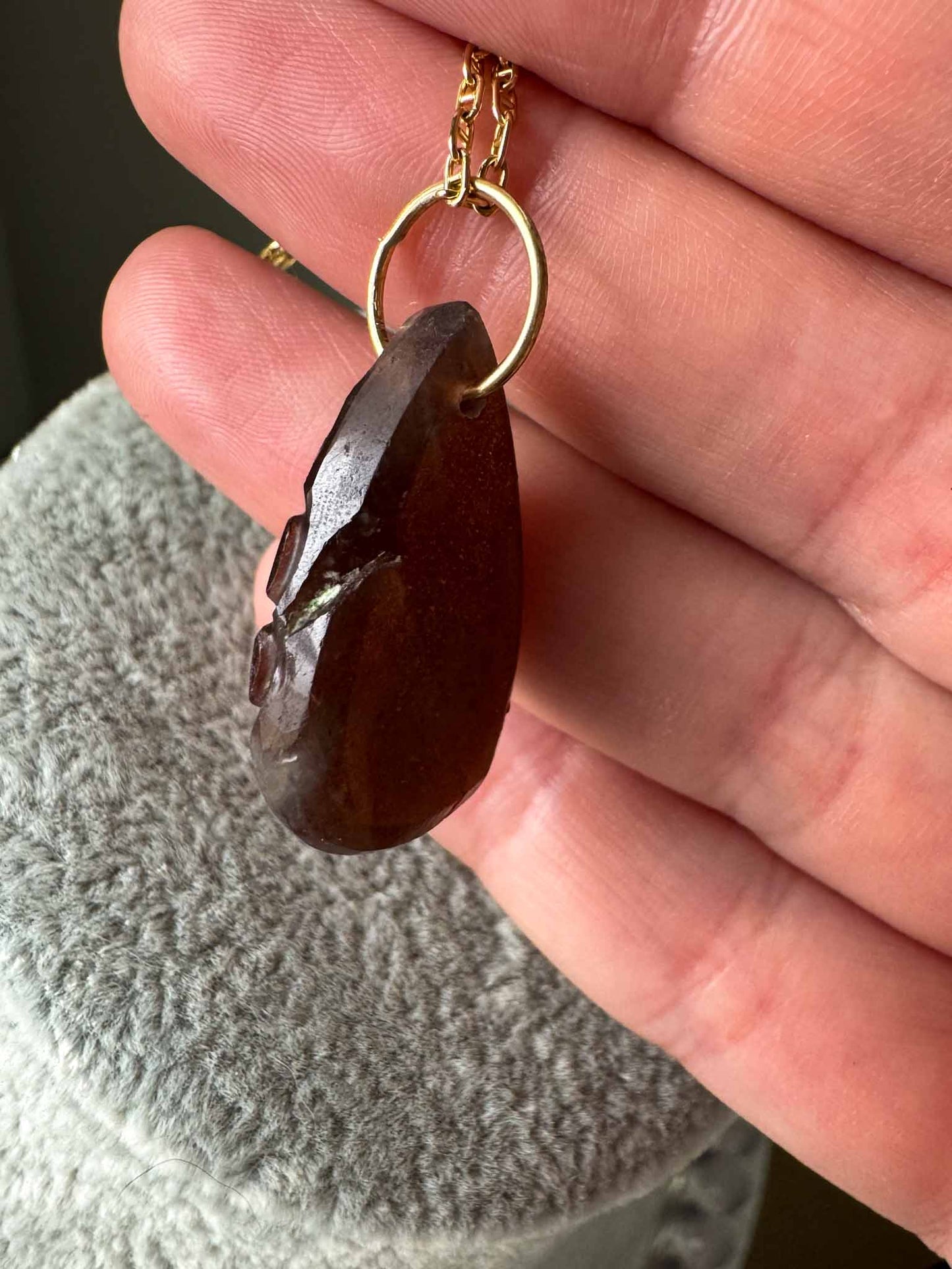 Pretty Purple Carved Sunstone Charm