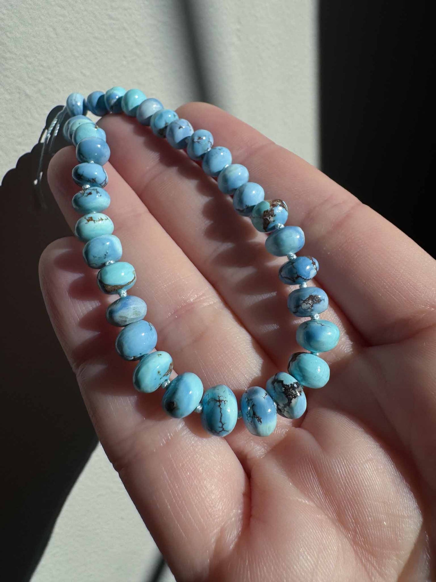 Rare Kazakhstan Golden Hills Turquoise Knotted Candy Bead Necklace 14k - Custom Order