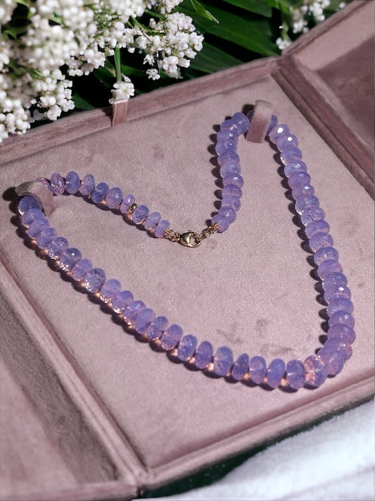 Lavender Serenade | Lavender Quartz Statement Beaded Candy Necklace