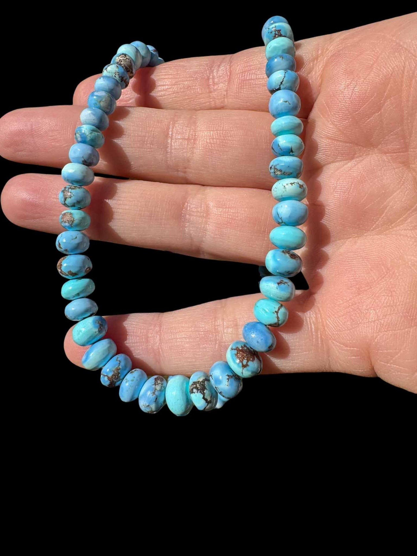 Golden Hills, Rare Kazakhstan Turquoise Strand in 14k Gold, Limited Availability