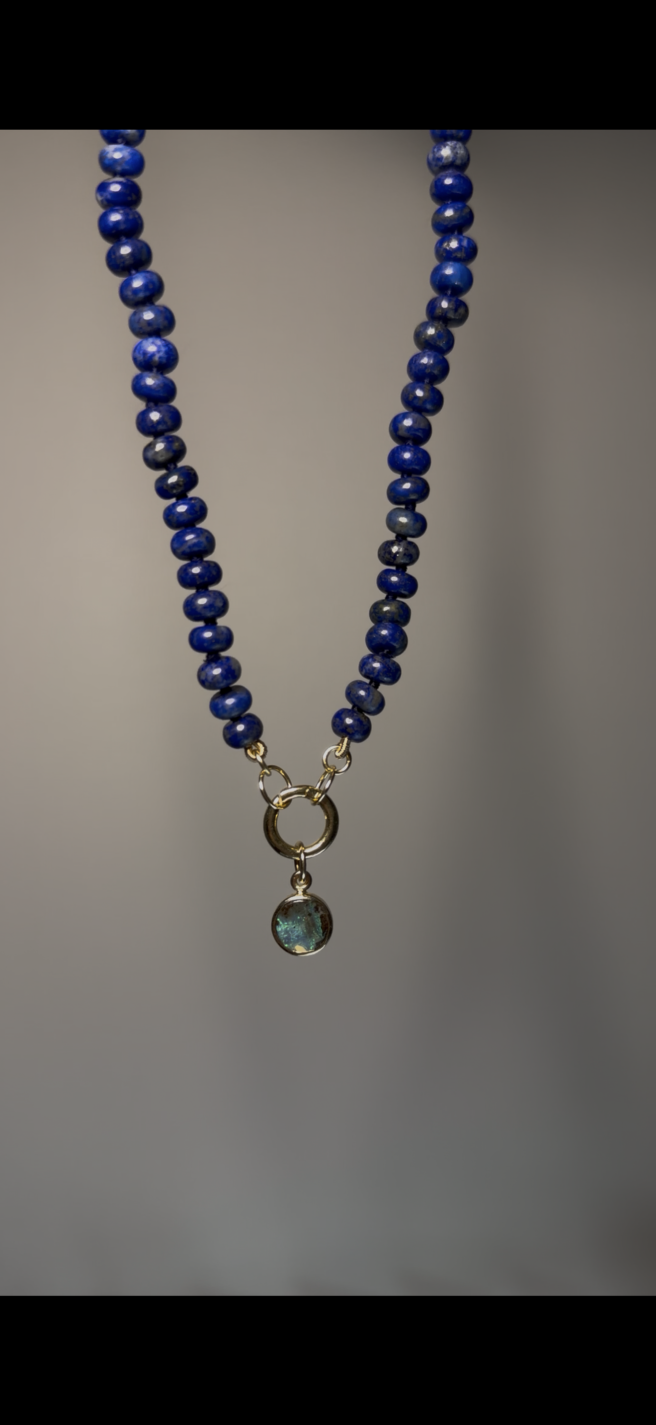Lapis Lazuli Silk Knotted Gem Necklace
