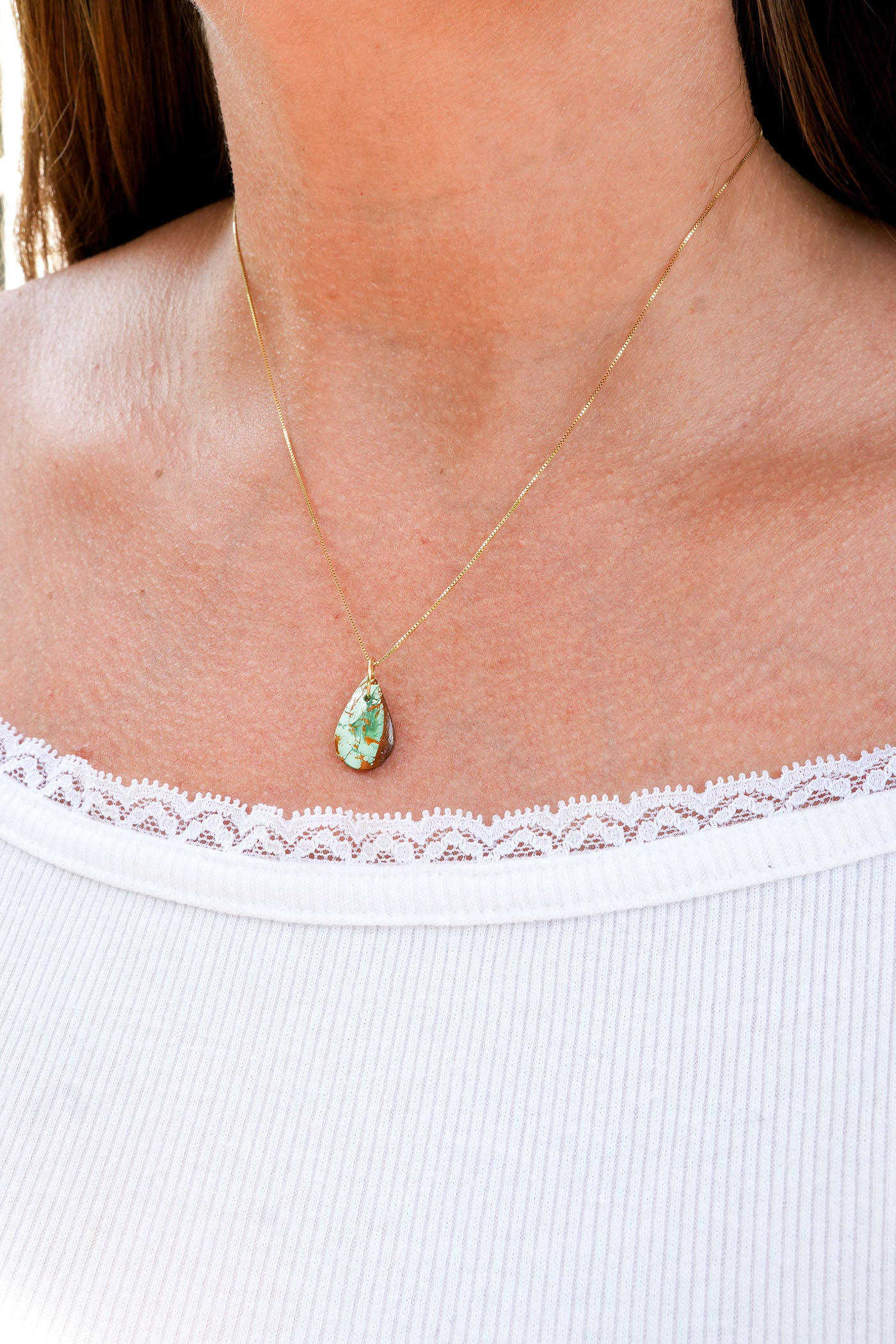 Royston Turquoise 14k Gold Charm