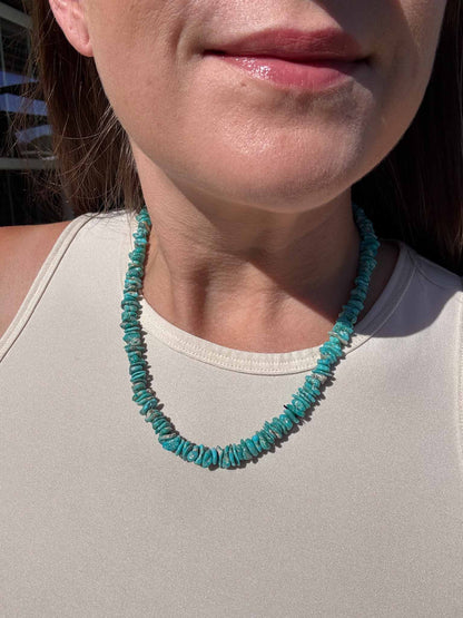 Hansel - Arizona Turquoise Beaded Necklace Solid Gold