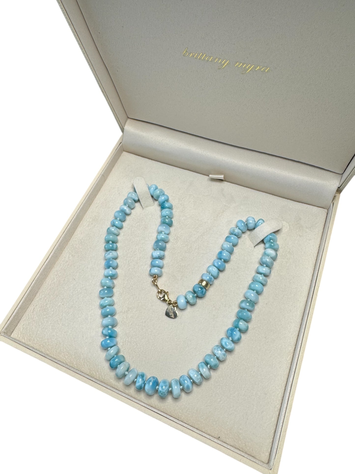 Reserved - Larimar Knotted Necklace 14k