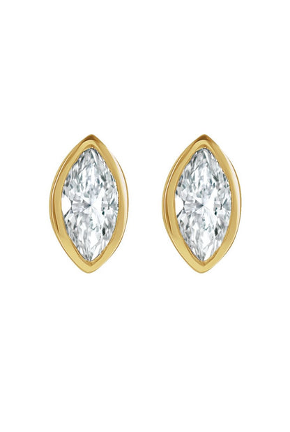 Nova Ray Natural Diamond Marquise Studs 14k Gold