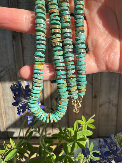 Earthy Articulated Turquoise Knotted Candy Necklace