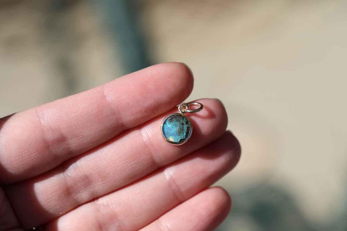 Little World Boulder Opal Charm 14k