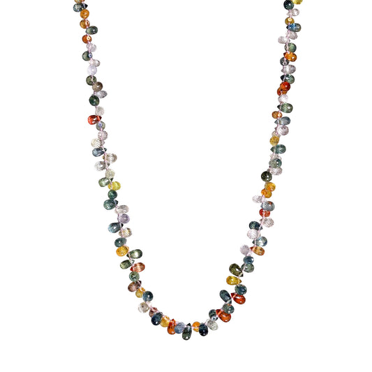 Indi | Sapphire Briolettes Knotted Candy Necklace