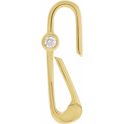 Starlight Bail - 14K Yellow .06 CT Natural Diamond Charm Clasp