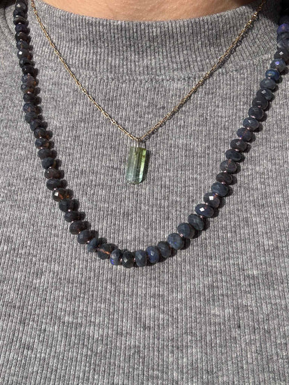 Green Tourmaline Little Rectangular Charm