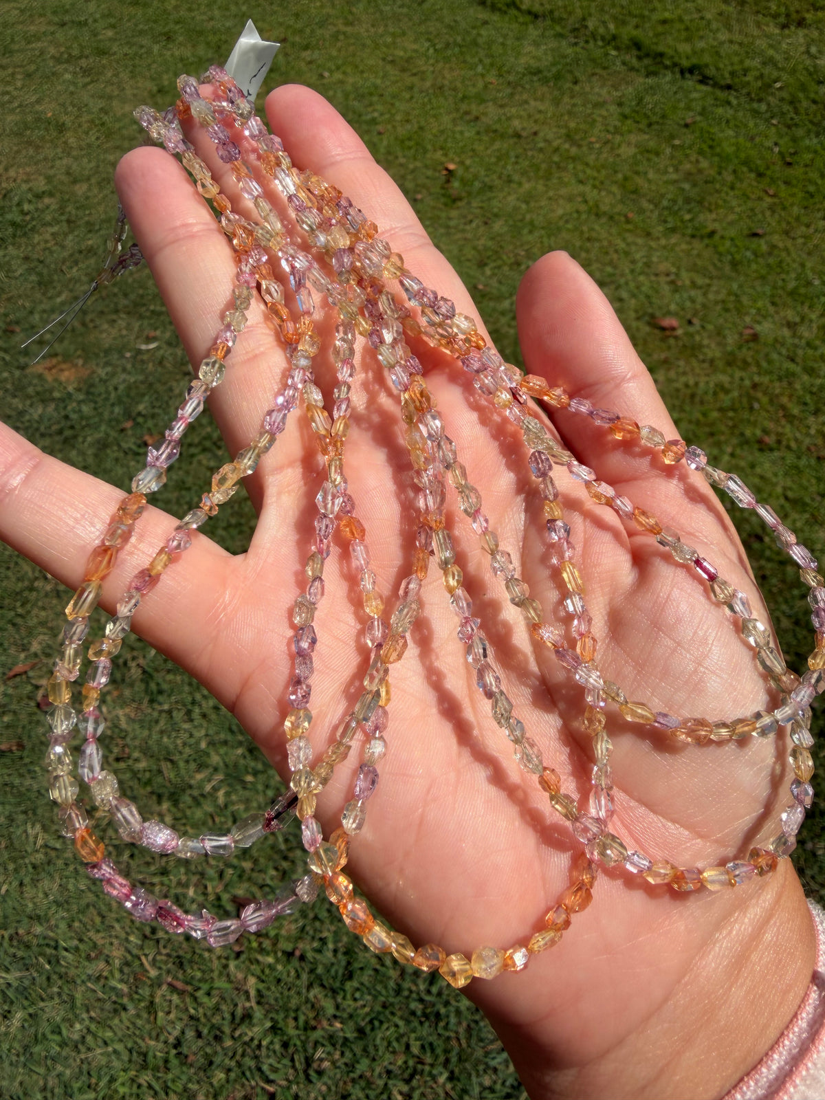 Custom Herkimer beaded strand, sterling silver
