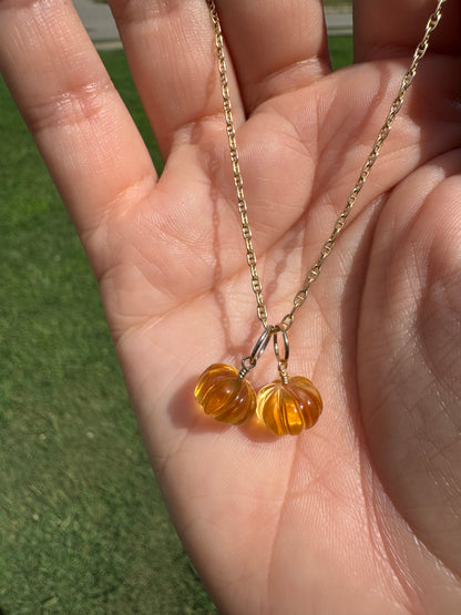 Citrine pumpkin charms