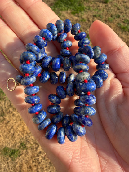 Lapis Lazuli Knotted Strand Necklace