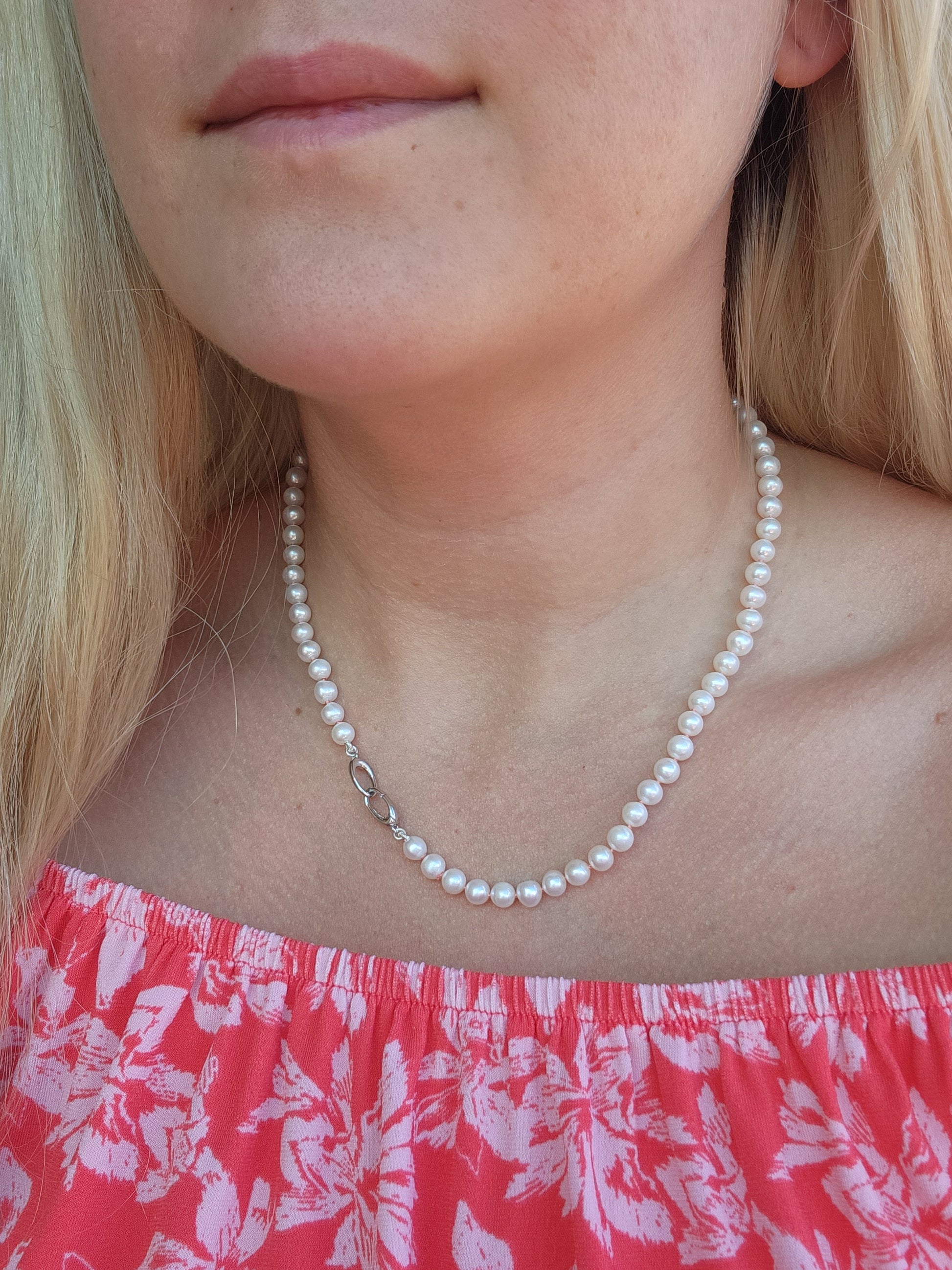 Freshwater Pearl Knotted Candy Necklace