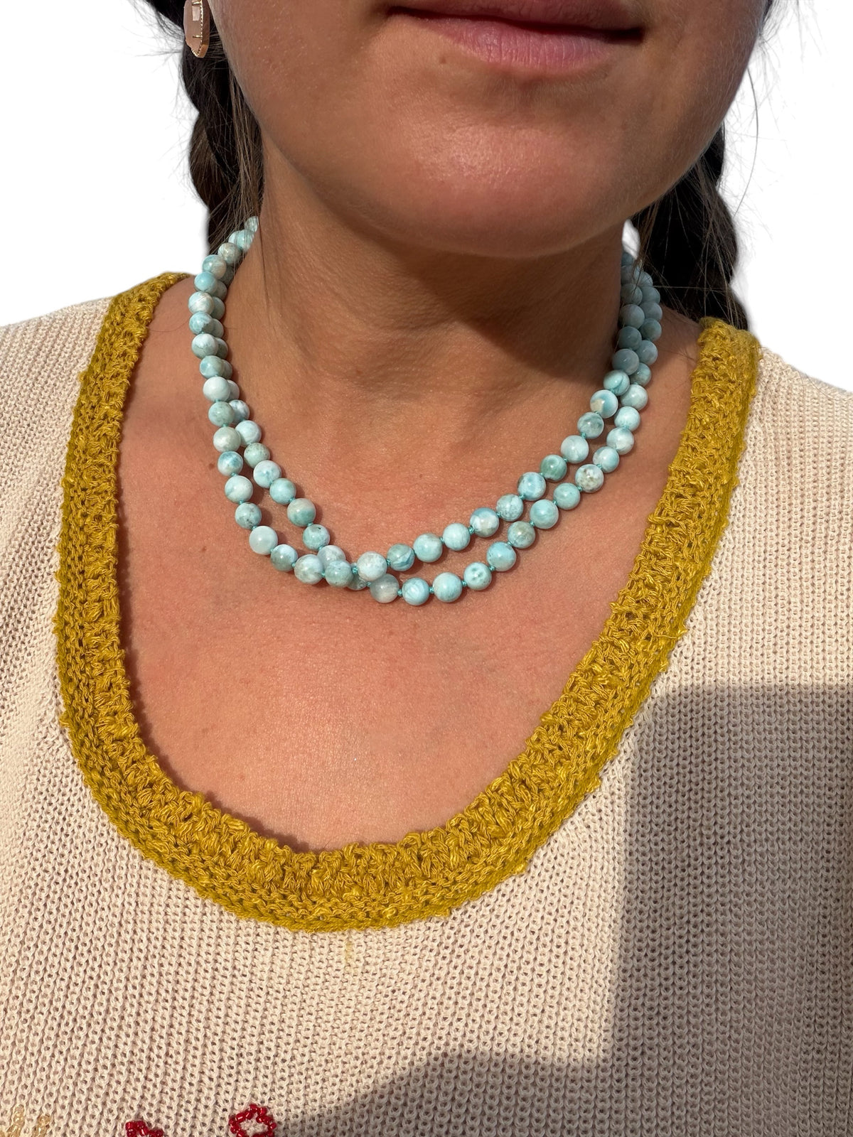 The Waterfall Larimar Necklace, Sterling Silver