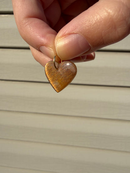 Nancy - Rainbow Meteor Shower Sunstone Heart Charm