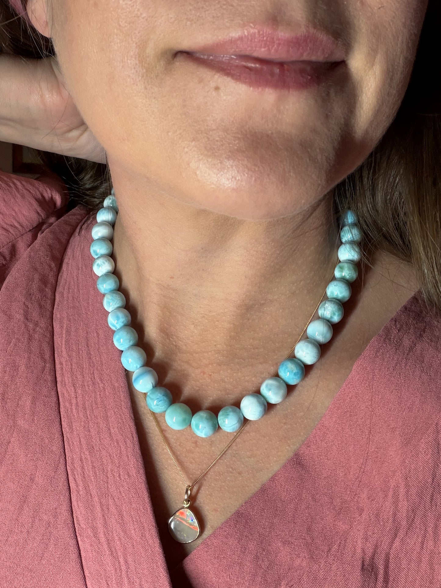 Custom - Larimar Knotted Necklace