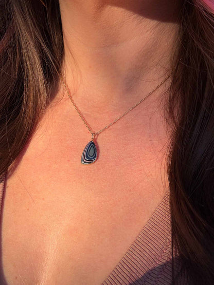 Amazing Fordite Charm with custom 14k Swivel Bail