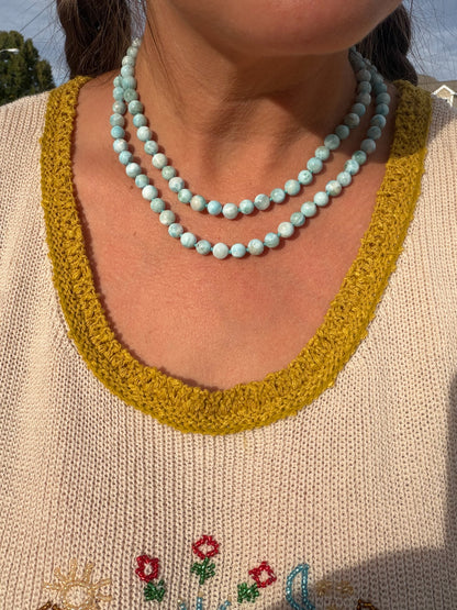 The Waterfall Larimar Necklace, Sterling Silver