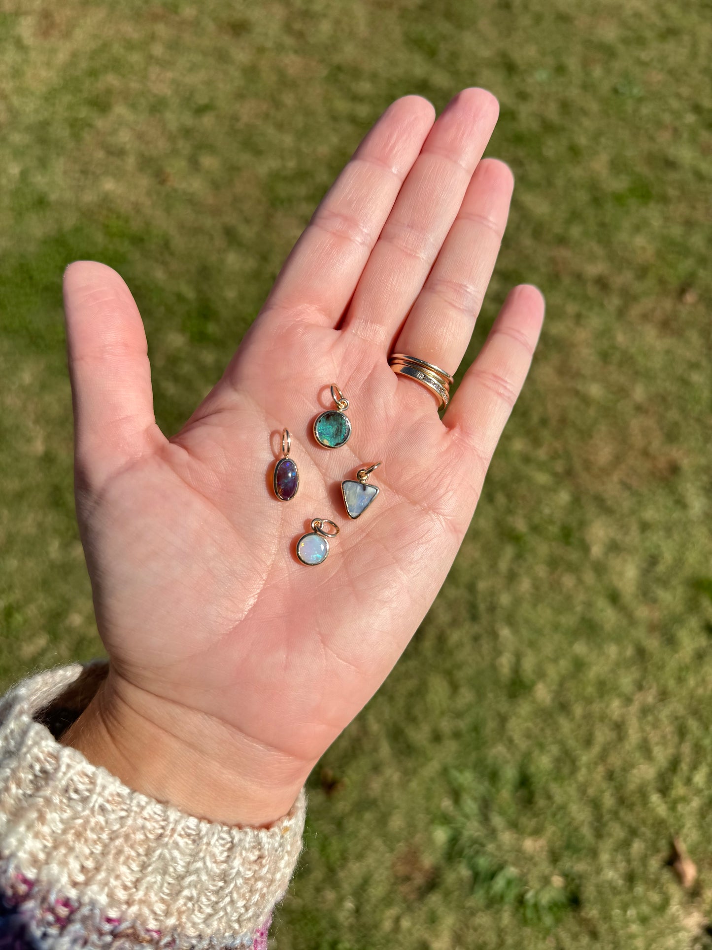 Little World Boulder Opal Charm 14k