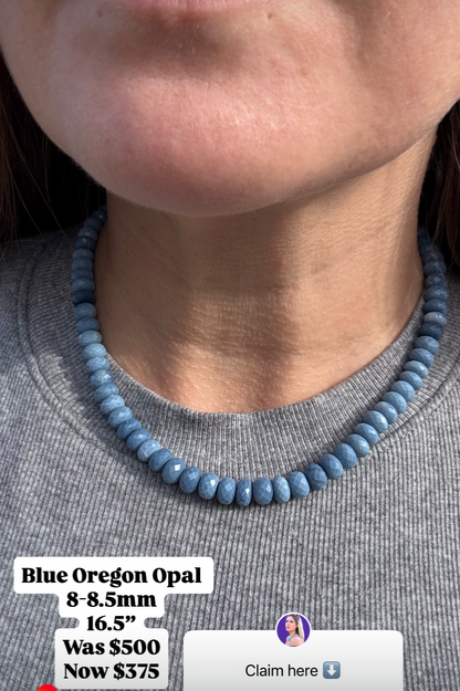 Blue Oregon Opal Beaded Necklace