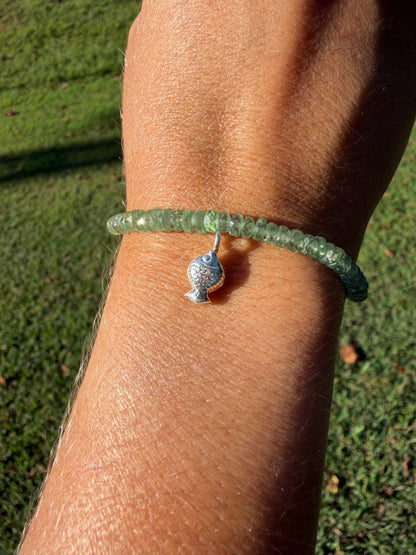 Made To Order: Botanical Green Kyanite Bracelet or Necklace, Silver