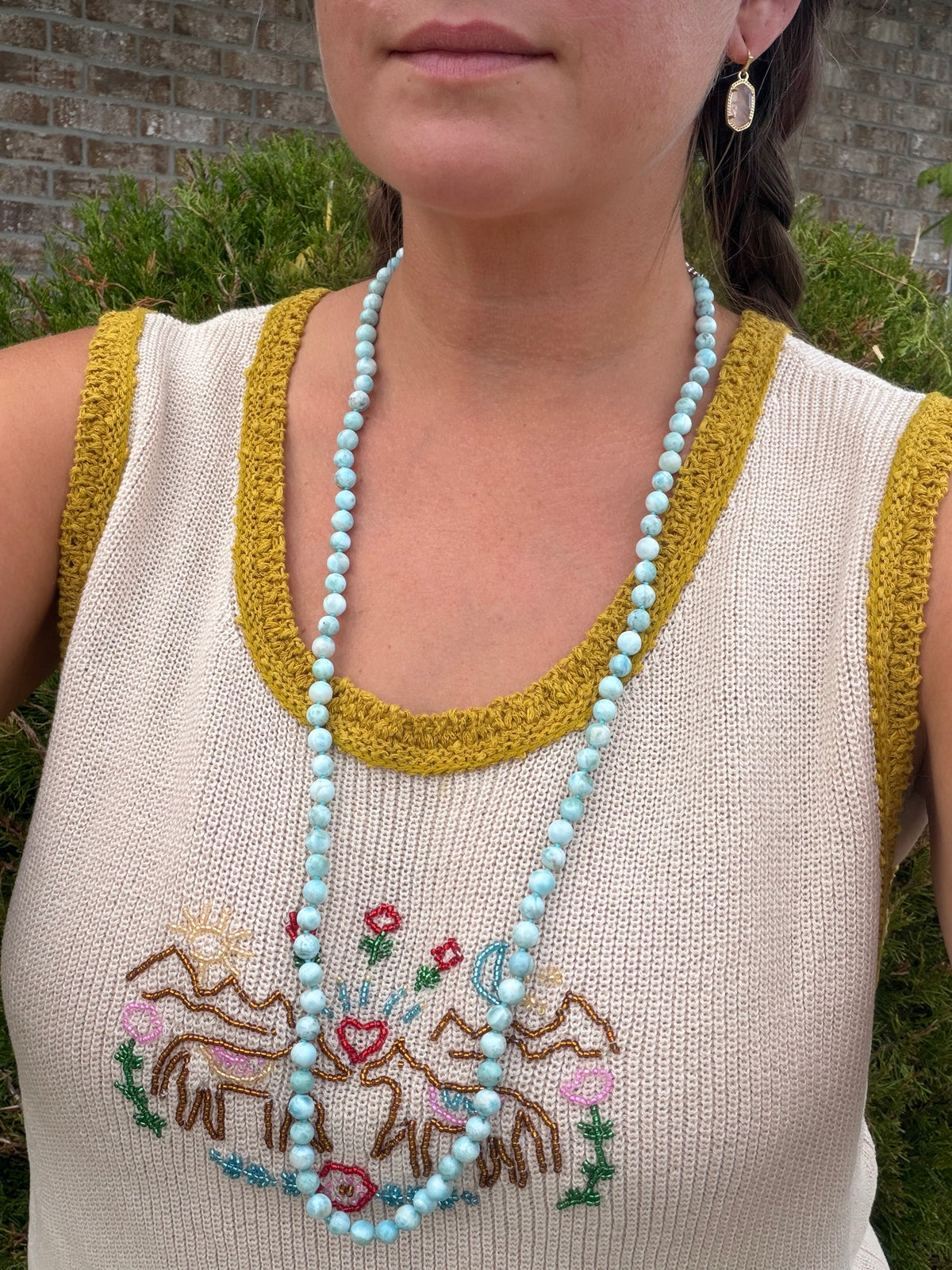 The Waterfall Larimar Necklace, Sterling Silver
