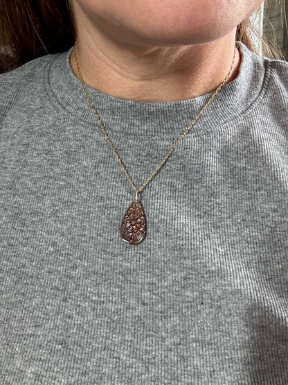 Pretty Purple Carved Sunstone Charm