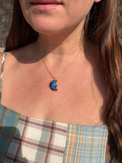 Labradorite Moon Charm