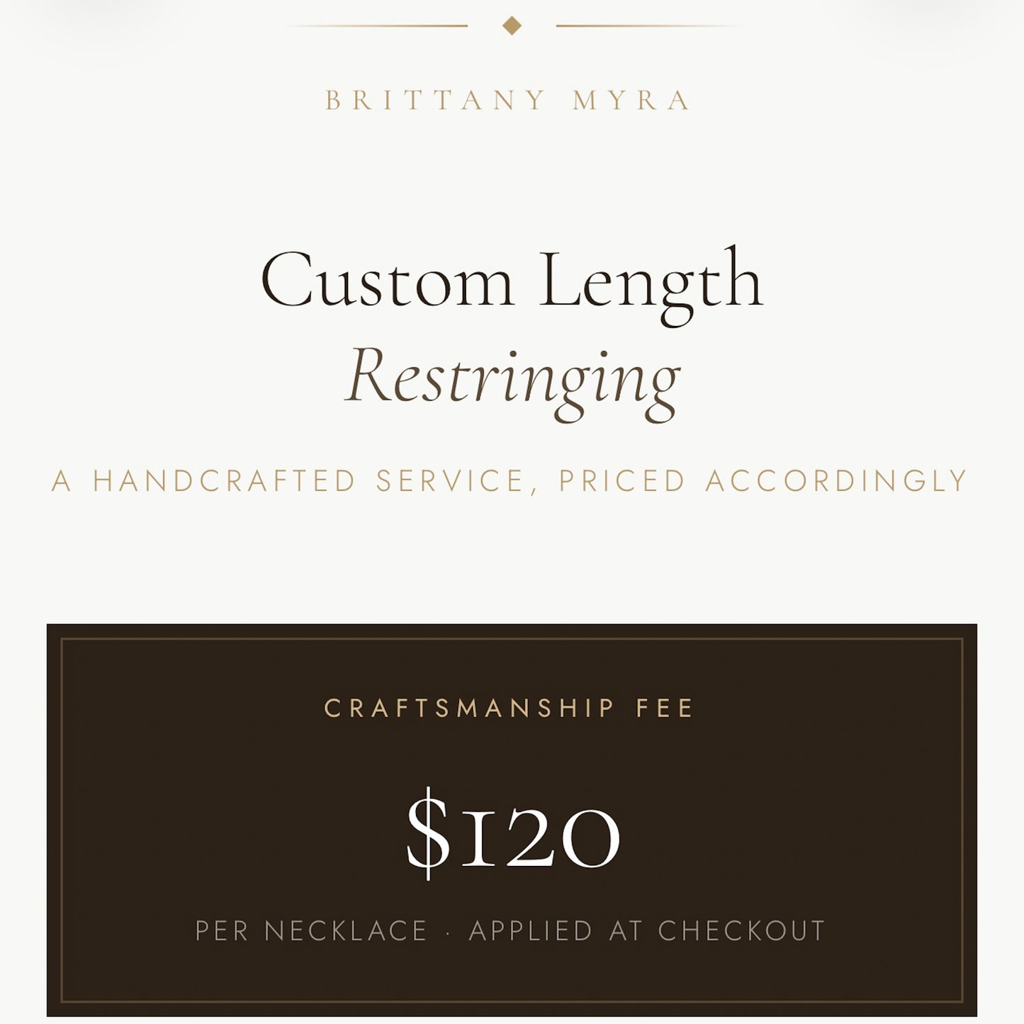 Restringing for available necklaces