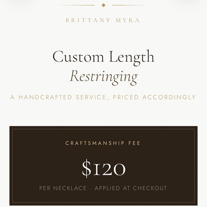Restringing for available necklaces
