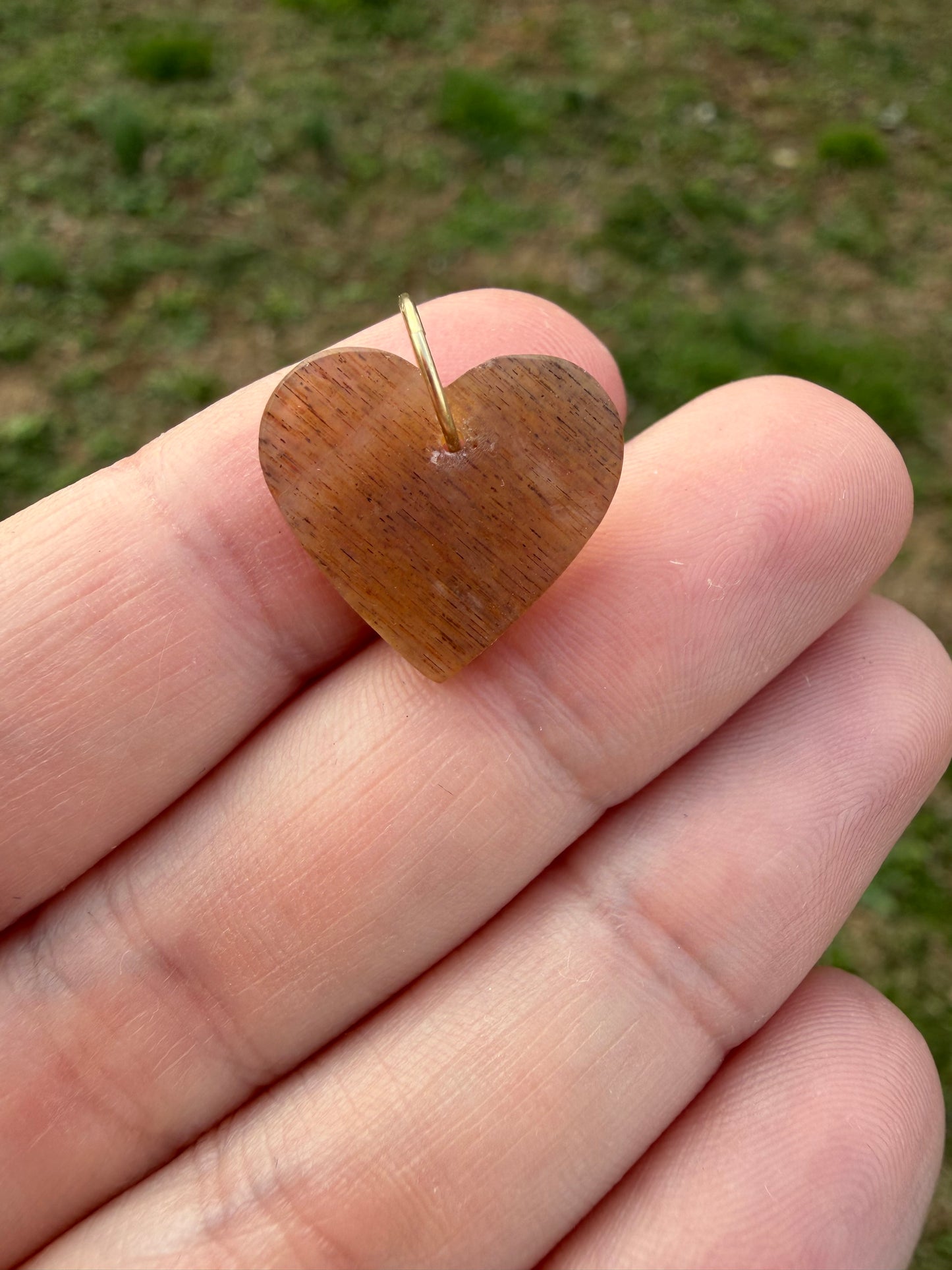 Nancy - Rainbow Meteor Shower Sunstone Heart Charm