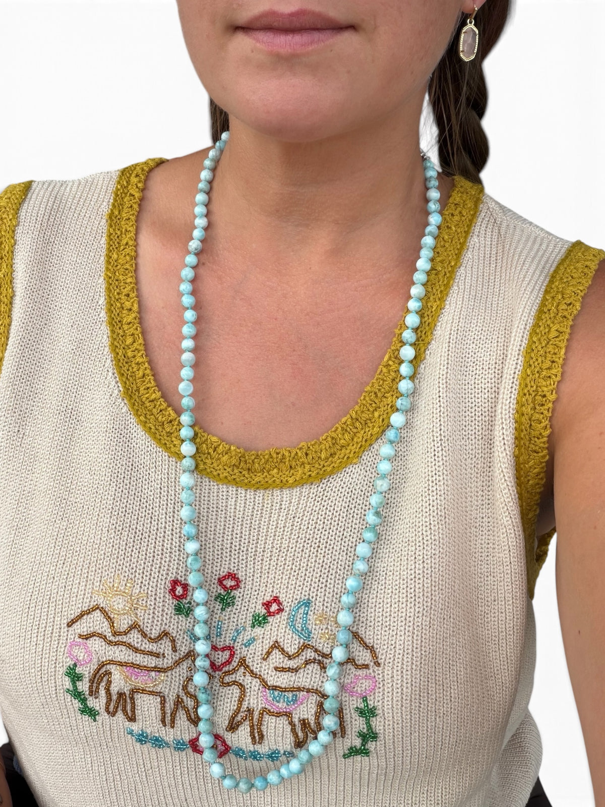 The Waterfall Larimar Necklace, Sterling Silver