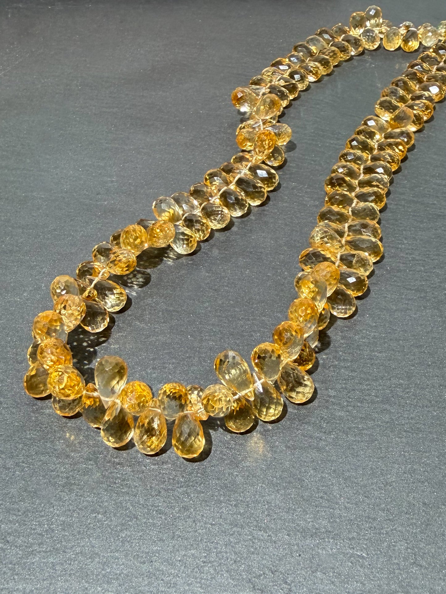 Citrine Sunshine Beaded Necklace 14k
