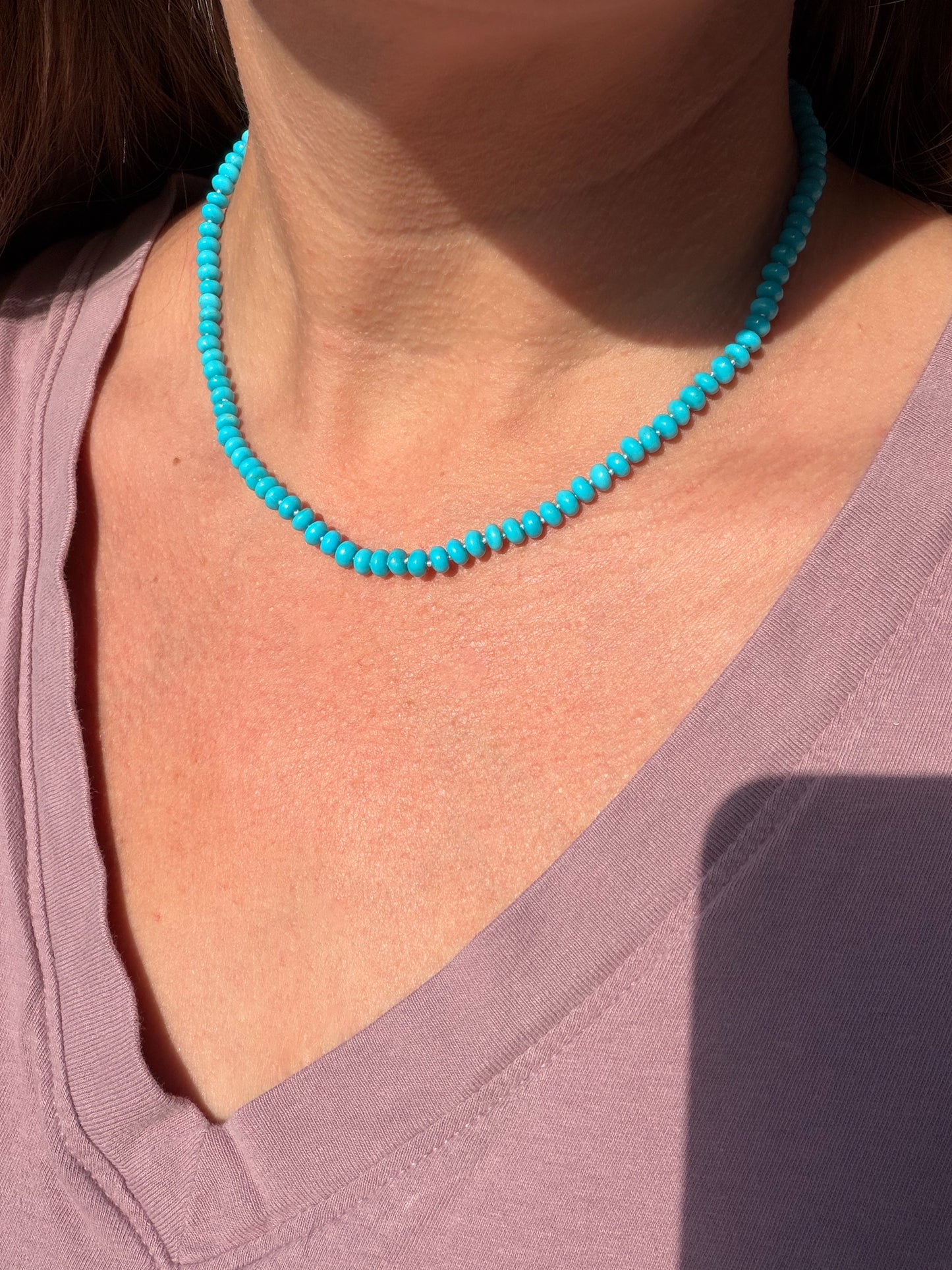 Stunning Kingman Turquoise Necklace 14k Gold