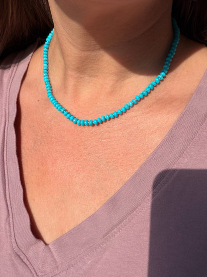 Stunning Kingman Turquoise Necklace 14k Gold