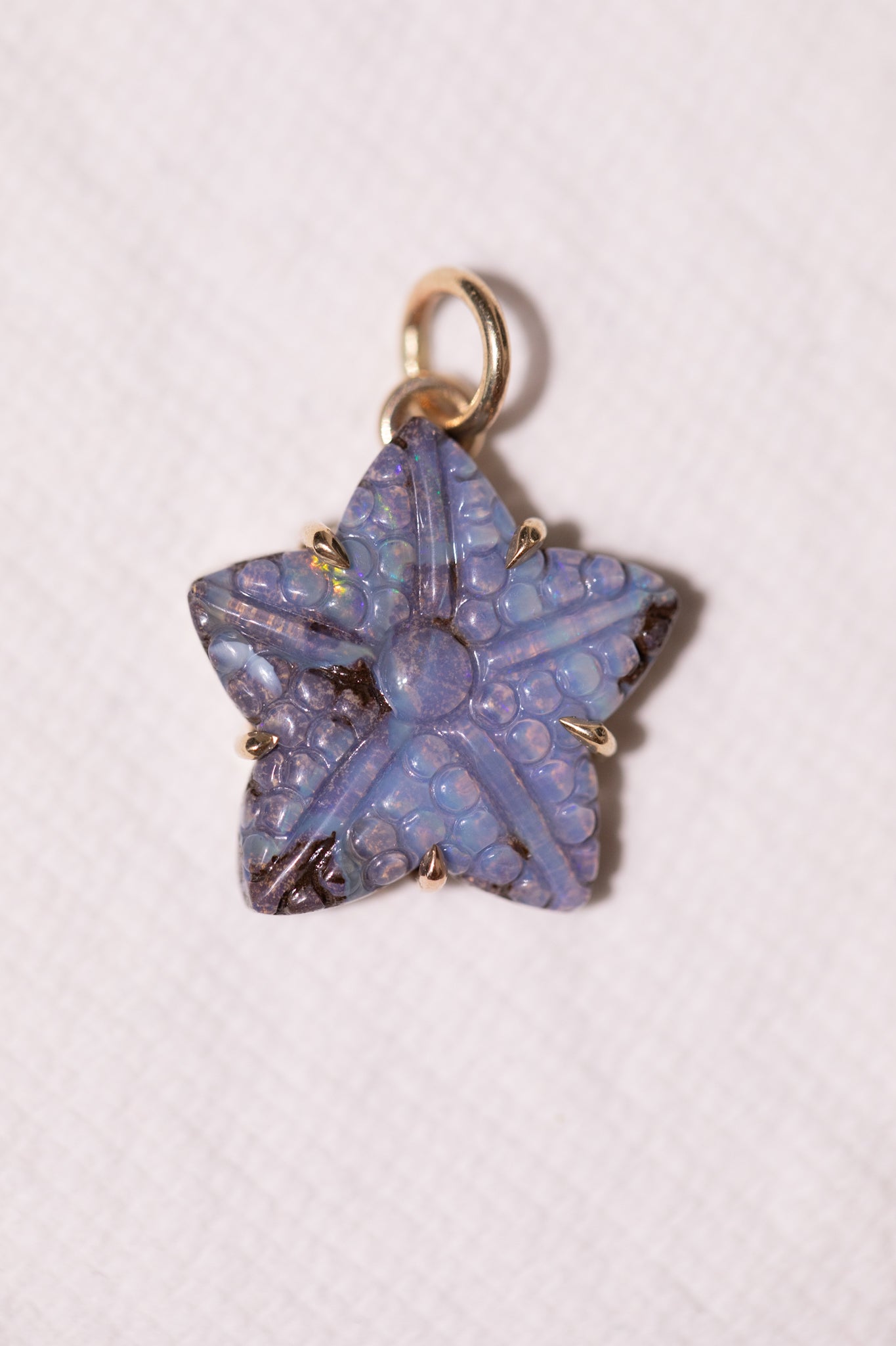 Starfish Australian Boulder Opal Charm 14k