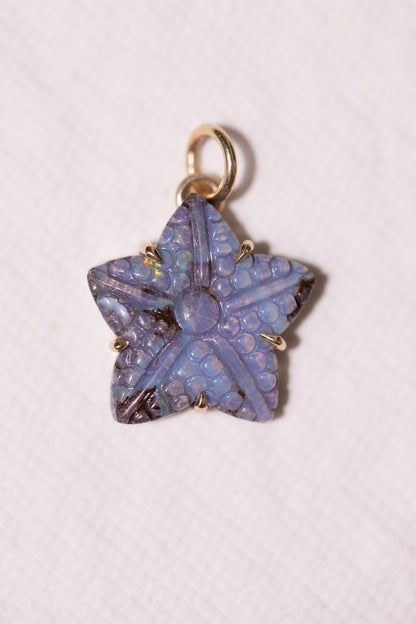 Starfish Australian Boulder Opal Charm 14k