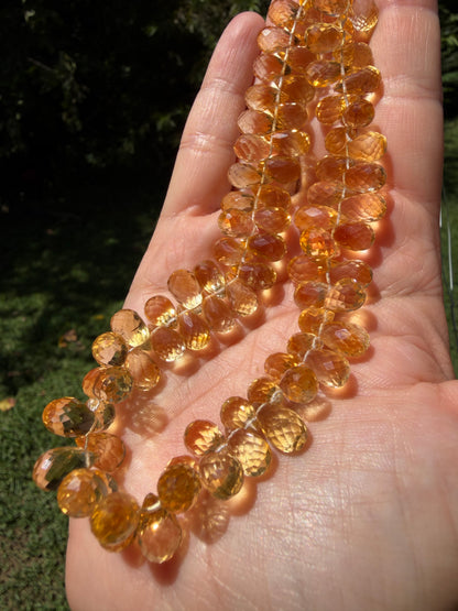 Gorgeous Honey color Citrine Teardrop Strand - Made to Order