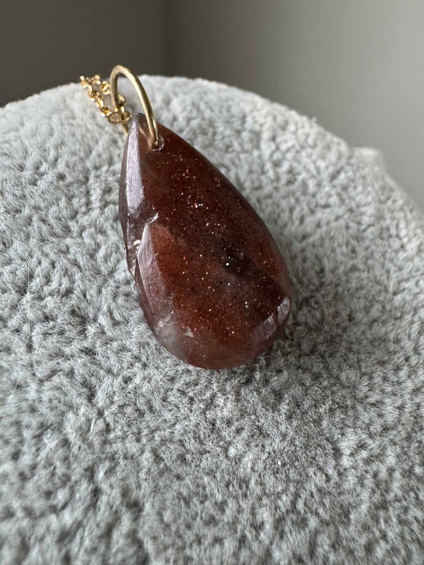 Pretty Purple Carved Sunstone Charm