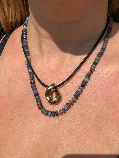 Lavanda Misteriosa | Lightning Ridge Australian Opal Bead Strand 14k Knotted Candy Necklace