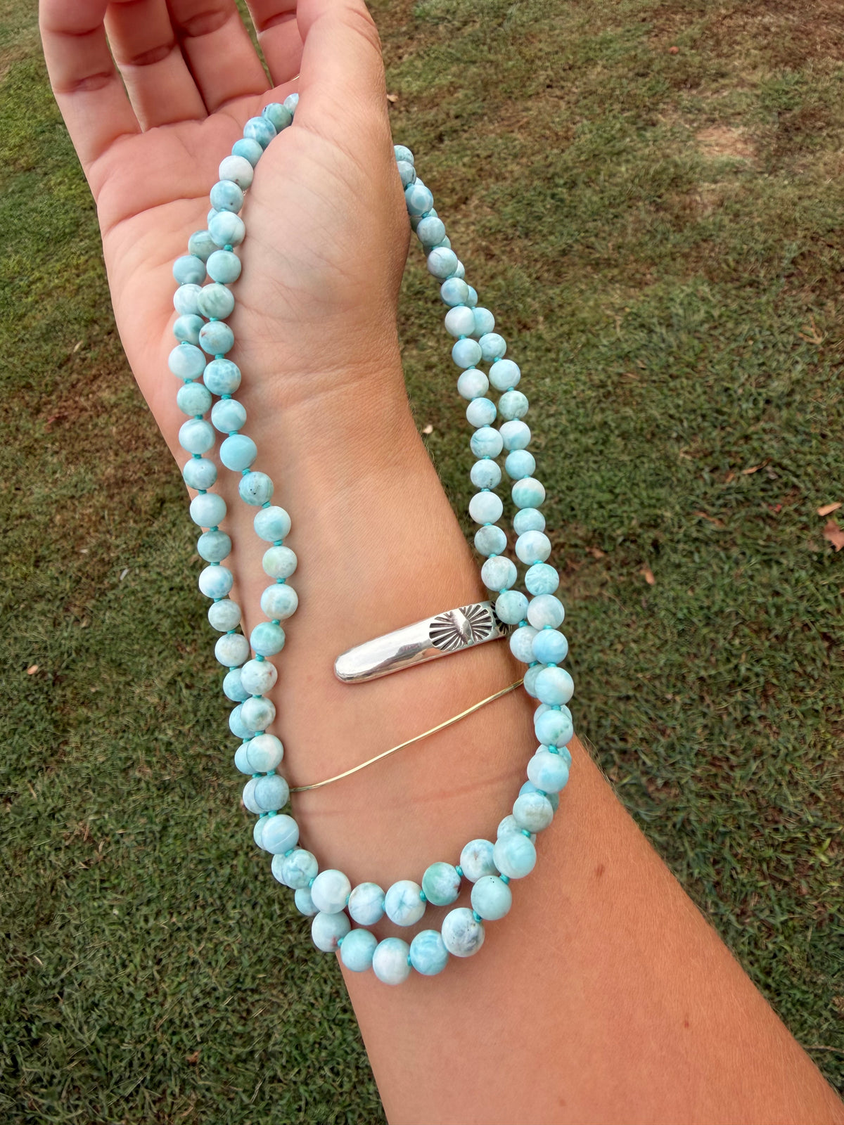 The Waterfall Larimar Necklace, Sterling Silver