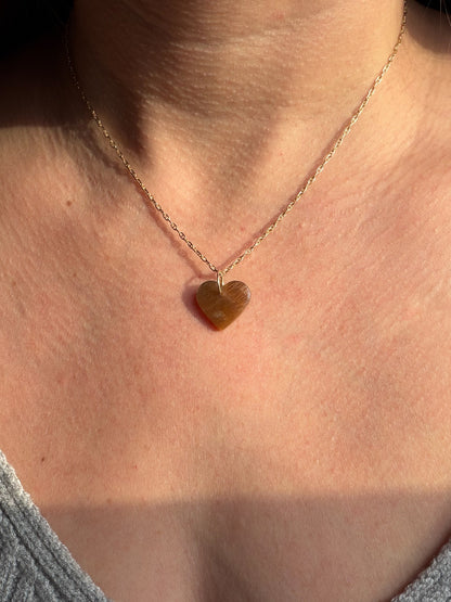 Nancy - Rainbow Meteor Shower Sunstone Heart Charm