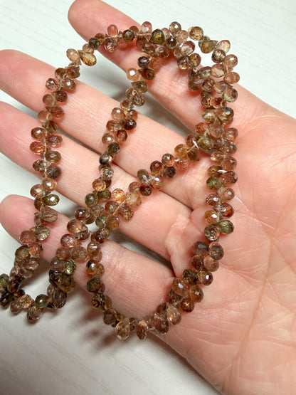 Andalusite Beaded Teardrops Necklace