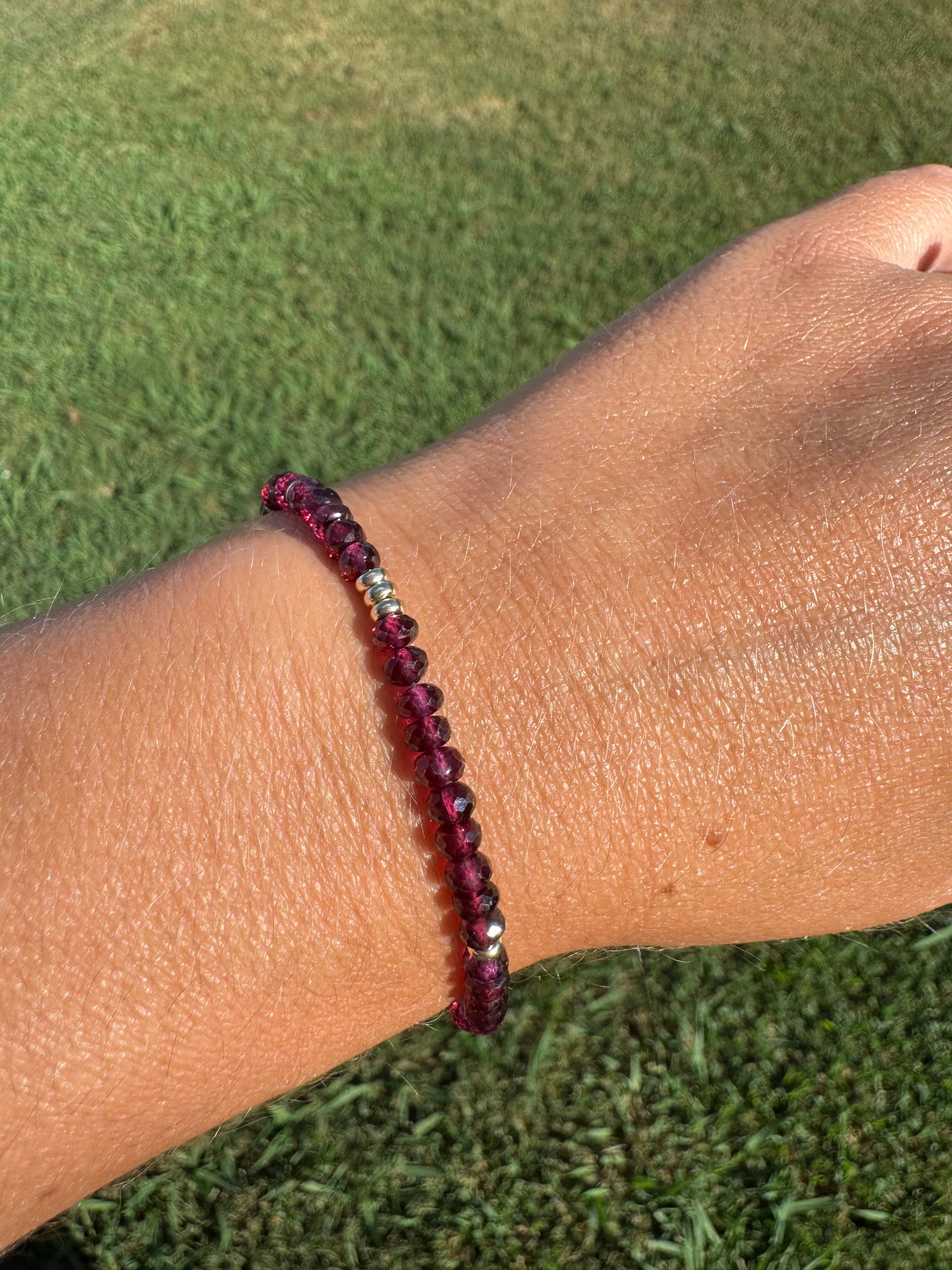 Elegant Rhodolite Garnet Bracelet 14k
