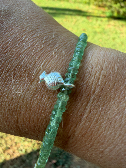 Made To Order: Botanical Green Kyanite Bracelet or Necklace, Silver