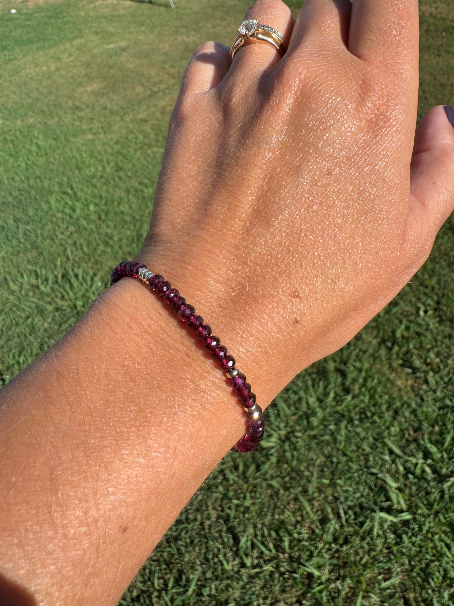 Elegant Rhodolite Garnet Bracelet 14k