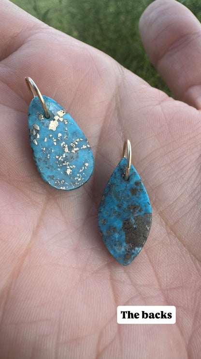 Armenian Turquoise Charm 14k Marquise