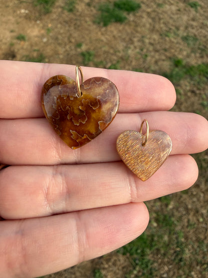 Robin - Rare Ancient Canadian Ammonite Fossil Heart Charm