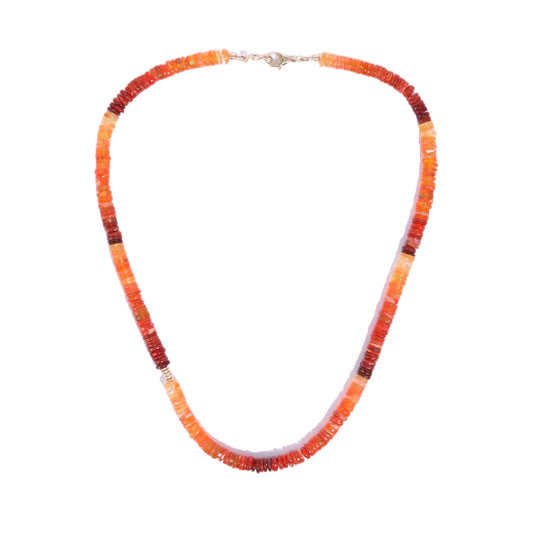 Llama Bella | Mexican Fire Opal Beaded Necklace 14k Gold